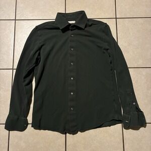 Luca Faloni Men's 40 15¾ Green Long Sleeve Button Down Dress Shirt